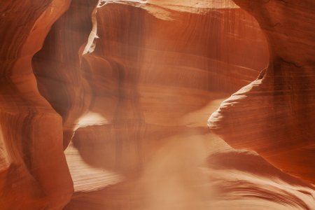 Prachtige zachte licht inval in de Antelope Canyon